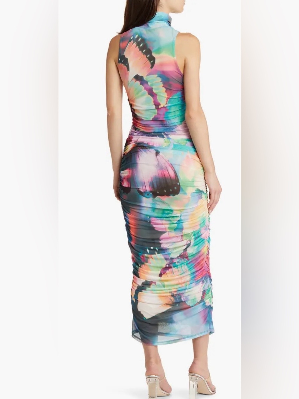 AFRM Fiorella Rosette Body-Con Dress in Abstract Butterfly Print ZB2 - Picture 8 of 11